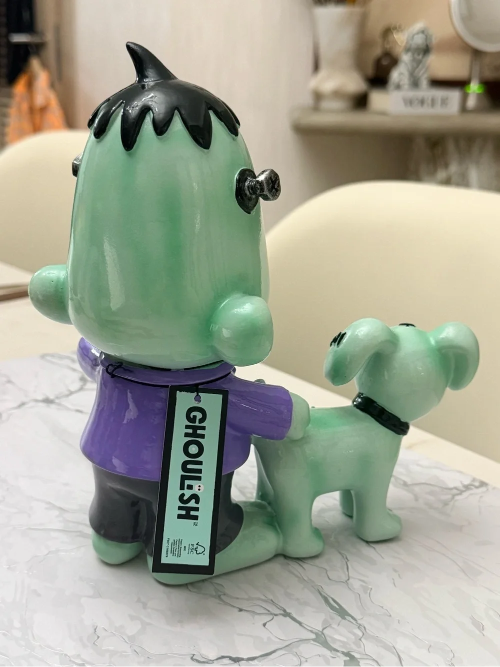 Ghoulish Novelty Frankenstein Dog Halloween 9” Figurine Pets Boy Walking